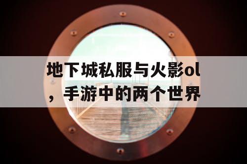 地下城私服与火影ol，手游中的两个世界