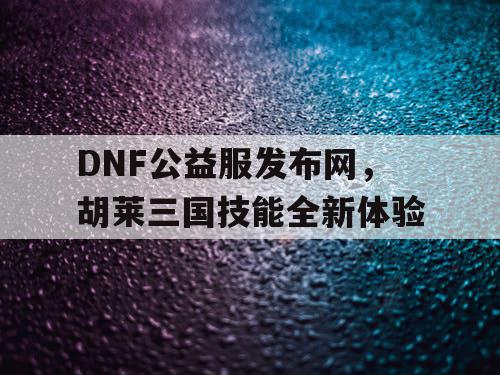 DNF公益服发布网，胡莱三国技能全新体验