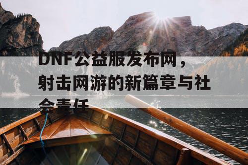 DNF公益服发布网，射击网游的新篇章与社会责任