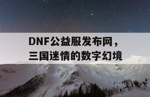 DNF公益服发布网，三国迷情的数字幻境